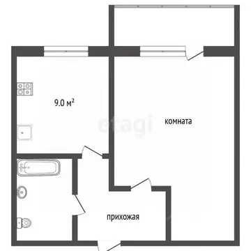 1-к кв. Владимирская область, Муром Муромская ул., 9/2 (35.2 м)