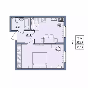 1-к кв. Волгоградская область, Волгоград ул. Тракторостроителей, 31/1 ...