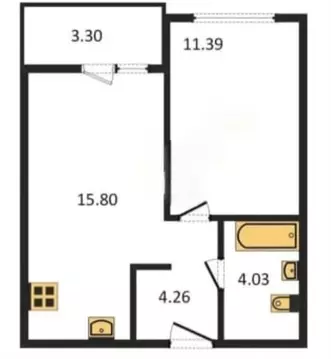 1-к кв. Ленинградская область, Всеволожский район, пос. Бугры проезд ...
