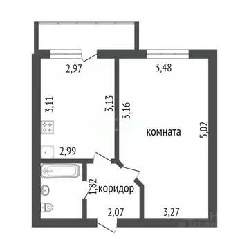 1-к кв. Вологодская область, Вологда Судоремонтная ул., 2Б (28.0 м)