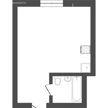 1-комнатная квартира: Тюмень, улица Мельникайте, 113 (15.4 м)