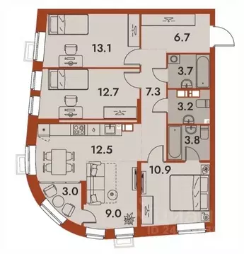 4-к кв. Нижегородская область, Нижний Новгород Ленгородок мкр, Первый ...