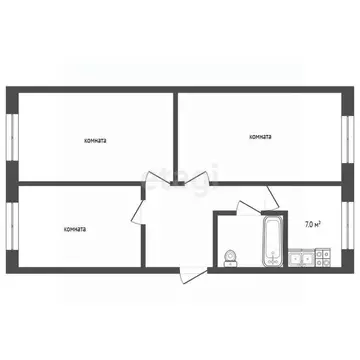 3-к кв. Вологодская область, пос. Кувшиново ул. Майская, 8 (60.0 м)