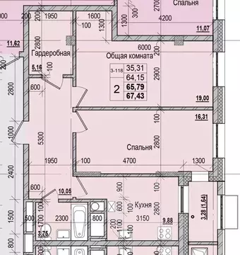2-к кв. Саха (Якутия), Якутск ул. Чкалова, 47 (65.79 м)