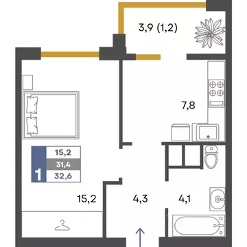 1-к кв. Крым, Симферопольский район, Добровское с/пос, с. Перевальное ...