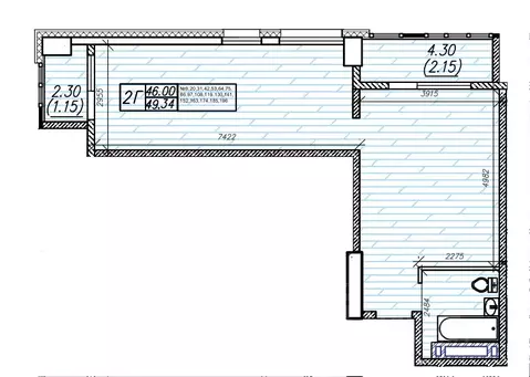 2-к кв. Приморский край, Владивосток Енисейская ул. (49.34 м)