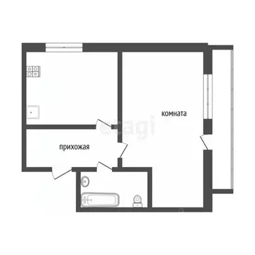 1-к кв. Севастополь просп. Генерала Острякова, 99 (31.5 м)