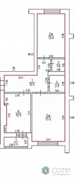 2-к кв. Калининградская область, Гурьевск Строительная ул., 10 (59.5 ...