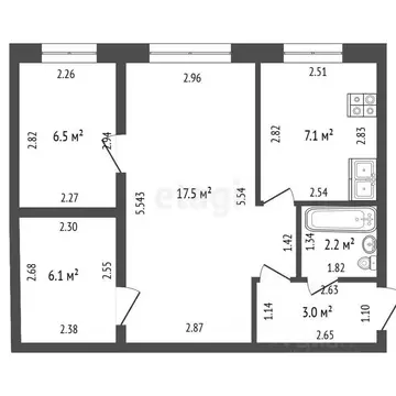 2-к кв. Башкортостан, Стерлитамак ул. Имая Насыри, 17 (42.4 м)