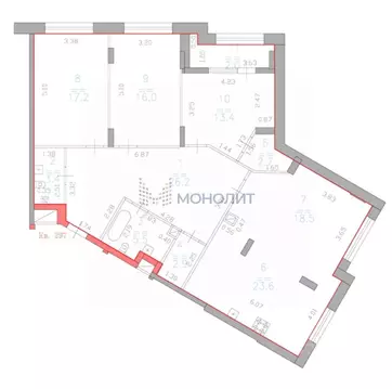 4-к кв. Нижегородская область, Нижний Новгород ул. Владимира ...