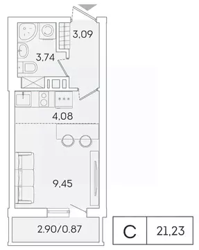 Студия Ленинградская область, Мурино Всеволожский район, ул. ...