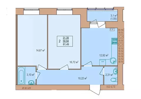 2-к кв. Костромская область, Кострома Якиманиха мкр, Энергия жилой ...
