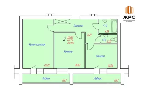 2-к кв. Вологодская область, Череповец Октябрьский просп., 62 (81.2 м)