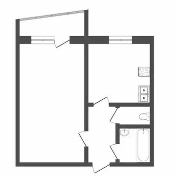 1-комнатная квартира: Тюмень, Широтная улица, 35 (33.4 м)