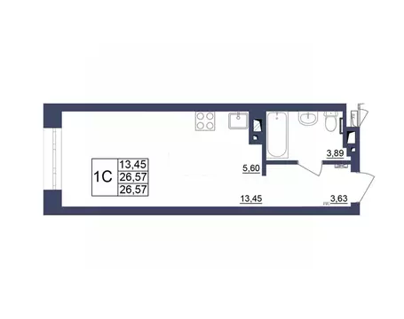 Студия Башкортостан, Уфа Космос жилой комплекс, лит1 (26.66 м)