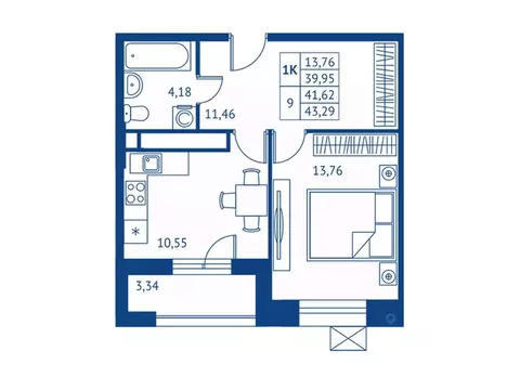 1-к кв. Московская область, Королев Новые Подлипки мкр, Поколение ...