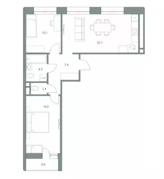 2-к кв. Ханты-Мансийский АО, Ханты-Мансийск Красноармейская ул., 45 ...