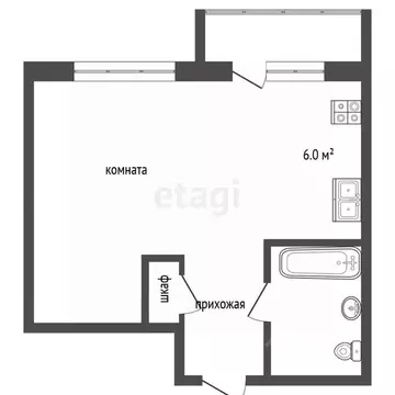 Студия Вологодская область, Вологда ул. Возрождения, 82А (28.0 м)