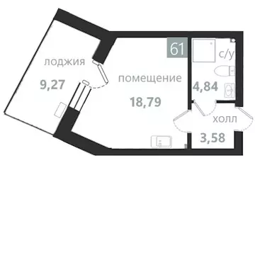 1-комнатная квартира: Балтийск, АК Престиж Парк (36.48 м)