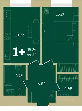 1-к кв. Башкортостан, Уфа Революционная ул., 39/4 (44.34 м)