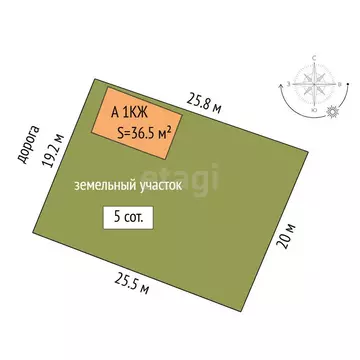 Дом в Тюмень, СНТ Меридиан, Дачная улица (36.5 м)