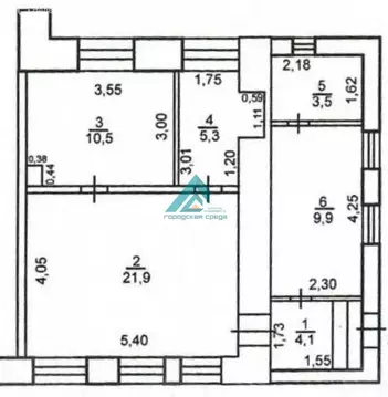 3-комнатная квартира: Оренбург, улица Максима Горького, 15 (56 м)