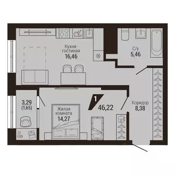1-к кв. Свердловская область, Екатеринбург Центральный жилрайон, Дом 7 ...
