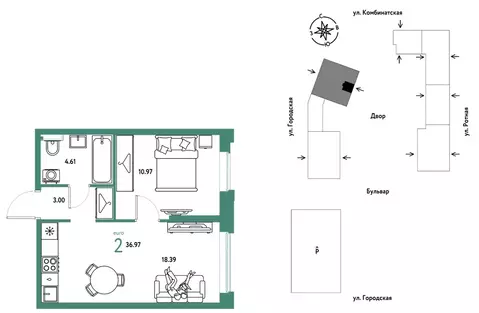 2-к кв. Свердловская область, Екатеринбург муниципальное образование, ...
