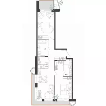 2-к кв. Приморский край, Владивосток Бархатная ул. (73.51 м)