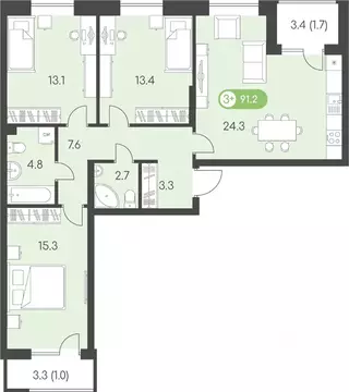 3-к кв. Удмуртия, Ижевск Столичный мкр, Новый Восход жилой комплекс ...