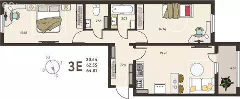2-комнатная квартира: Курск, микрорайон Курского Завода Тракторных ...