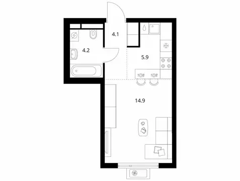 Квартира-студия: Москва, НАО, Филимонковский район, жилой комплекс ...