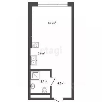 Студия Москва Левел Мичуринский жилой комплекс, к13 (27.8 м)