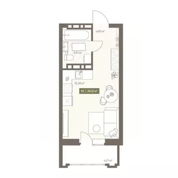 Студия Кемеровская область, Кемерово Московский просп., 23А (26.12 м)