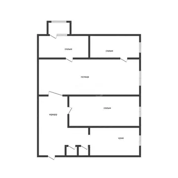 4-комнатная квартира: Бийск, улица Петра Мерлина, 14 (61.7 м)