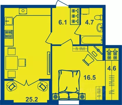 2-к кв. Костромская область, Кострома Магистральная ул., 71 (54.4 м)