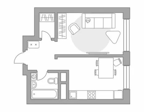 1-комнатная квартира: Красногорск, жилой комплекс Ильинойс, к1 (32.5 ...