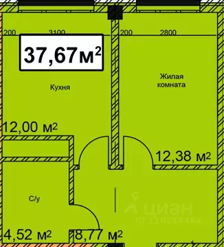 1-к кв. Ставропольский край, Ессентуки ул. Благодатная, 22к2 (37.67 м)