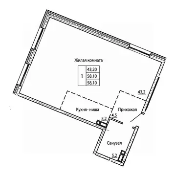 2-к кв. Приморский край, Владивосток Снеговая Падь мкр,  (58.1 м)