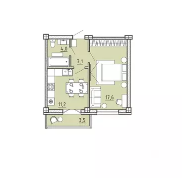 1-к кв. Воронежская область, Воронеж Цимлянская ул., 10В/2 (37.0 м)