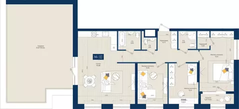 3-к кв. Татарстан, Казань Нова жилой комплекс (119.65 м)