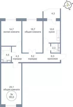 3-к кв. Ханты-Мансийский АО, Сургут тракт Югорский, 50/3 (95.0 м)