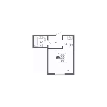 1-к кв. Кировская область, Киров ул. Потребкооперации, 34 (27.8 м)