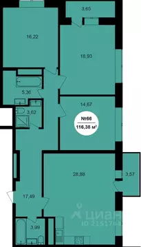 3-к кв. Калужская область, Обнинск 51А мкр, Парковый Центр жилой ...