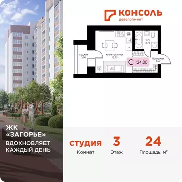 Студия Смоленская область, Смоленск пос. Загорье, Загорье жилой ...