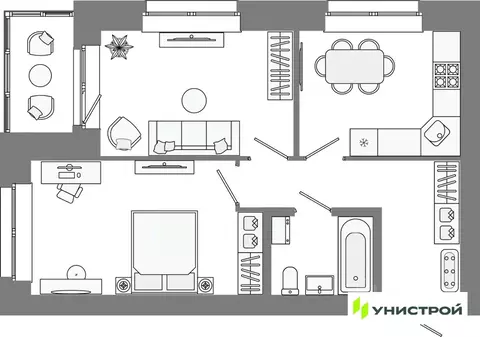 2-к кв. Татарстан, Казань Лето жилой комплекс (48.29 м)