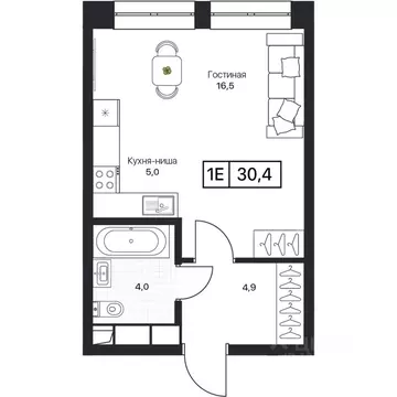Студия Московская область, Пушкино Пушкино Град жилой комплекс, к2 ...