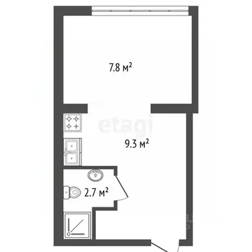 Студия Санкт-Петербург ул. Константина Заслонова, 8Б (19.8 м)