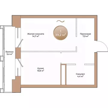 1-к кв. Красноярский край, Красноярск ул. Партизана Железняка (39.2 м)