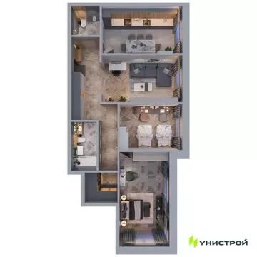 3-к кв. Татарстан, Казань проезд Юнуса Ахметзянова, 5 (89.26 м)